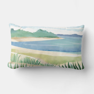 Strand Gras Baai Aquarel Oceaan Kust Zee Kussen