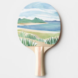 Strand Gras Baai | Aquarel Oceaan Kust Zee Tafeltennisbatje