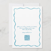 Strand grillige schets hand getekend QR RSVP bruil Kaart (Achterkant)