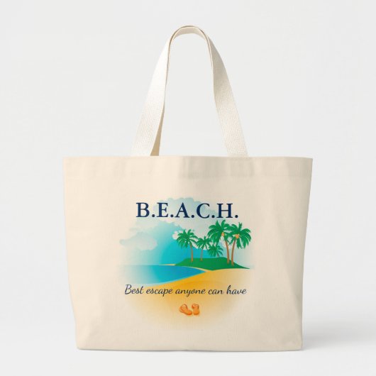 Strand Grote Tote Bag (Voorkant)