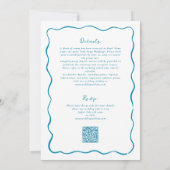 Strand Hand getrokken QR RSVP All-in-One bruiloft Kaart (Achterkant)