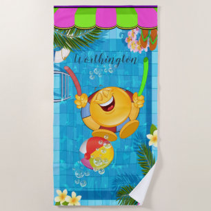 Strand handdoek zwembad glimlacht 2