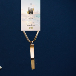 Strand Hangende Vertoningsprijs Label met QR en Lo Visitekaartje