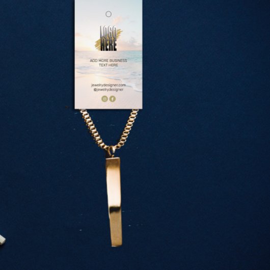 Strand Hangende Vertoningsprijs Label met QR en Lo Visitekaartje