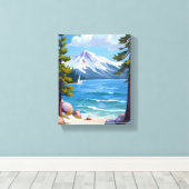 Strand Harbor Beach Lake Tahoe Schilderij Canvas Afdruk (Insitu (Houten vloer))