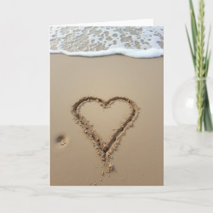 Strand Hart Boodschap Zand Kunstkaart Kaart