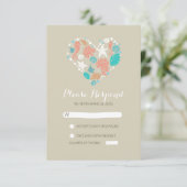 strand hart casual bruiloft RSVP kaarten Kaartje (Staand voorkant)