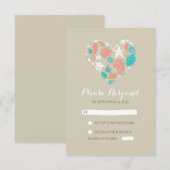 strand hart casual bruiloft RSVP kaarten Kaartje (Voorkant / Achterkant)