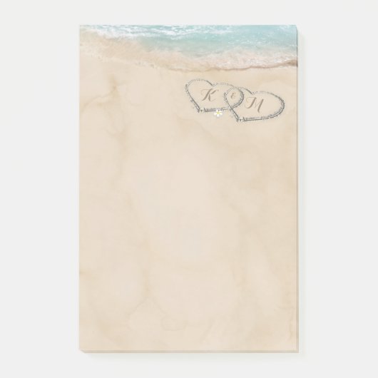  strand hart koppels Initialen Post-it® Notes (Voorkant)