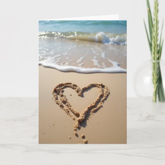 Strand Hart Liefdesberichtkaart Kaart (Voorkant)