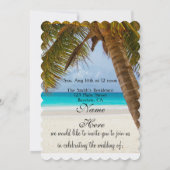 strand hartens huwelijks bruid bruidegom gasten kaart (Achterkant)