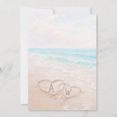 Strand hartjes initialen zand Bruidscadeau Kaart (Achterkant)