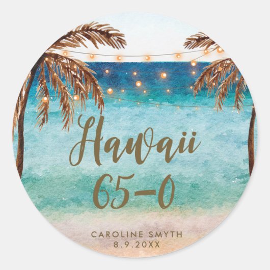 strand Hawaii 65 0 65 jaar sticker (Voorkant)