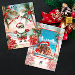 Strand Hawaii Mele Kalikimaka Kerstfoto Feestdagenkaart<br><div class="desc">Leuke Hawaii Beach Christmas Photo Holiday Kaart,  met "Mele Kalikimaka" tekst</div>