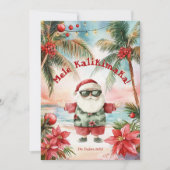 Strand Hawaii Mele Kalikimaka Kerstfoto Feestdagenkaart (Voorkant)