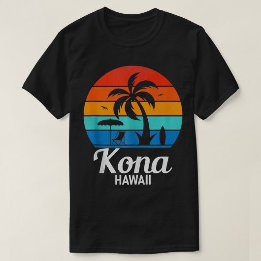 Strand Hawaii Palmboom  Zonsondergang Zomer T-shirt (Design voorkant)