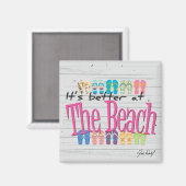 Strand - Het is beter op het strand Magneet (Voorkant / Achterkant)