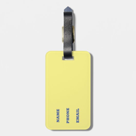 "STRAND, HIER KOM IK!" /Beach Scene Bagagelabel (Achterkant verticaal)