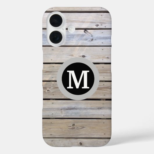 Strand Hout Achtergrond Monogram Case-Mate iPhone Case (Achterkant)