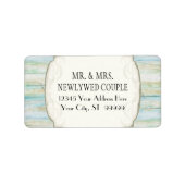 Strand Hout Kustbruiloft Driftwood Ocean Art Etiket (Voorkant)