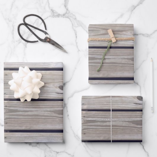 Strand houten planken inpakpapier vel (Voorkant)