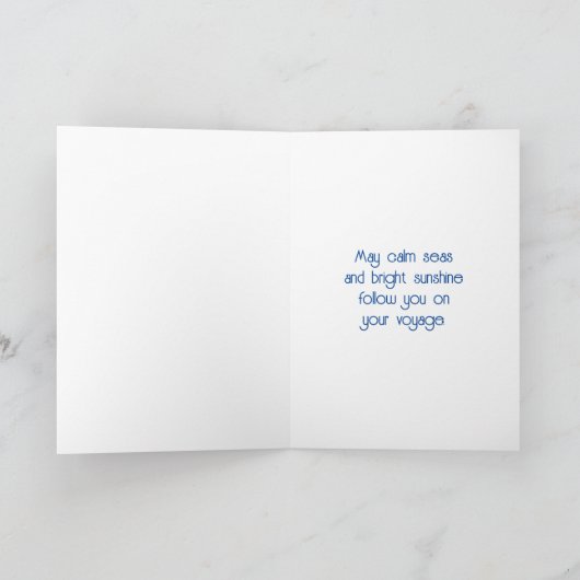 Strand Huis en Boot op Sandy Beach Verjaardag Feestdagen Kaart (Binnen)