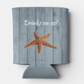 Strand huis familienaam gepersonaliseerde partij blikjeskoeler (Achterkant)