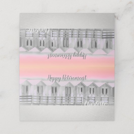 Strand hut pensionering partij plaatskaarten plaatskaartje (Buitenkant ongevouwen)