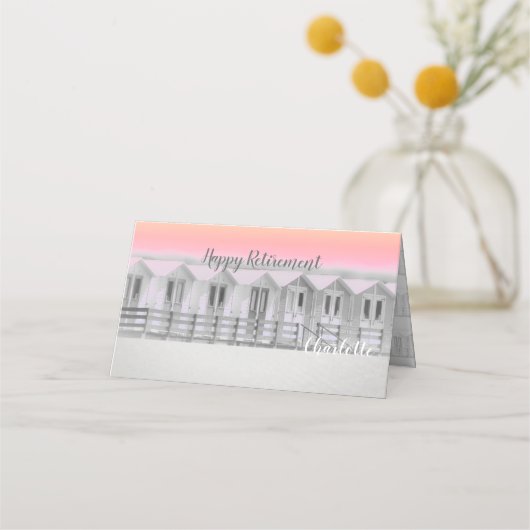 Strand hut pensionering partij plaatskaarten plaatskaartje (Achterkant)