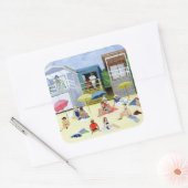 Strand Huts Vierkante Sticker (Envelop)