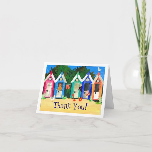 Strand hutten 'dank je' Notecard Bedankkaart (Voorkant)