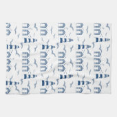 Strand hutten en vuurtorens aan zee theedoek (Horizontaal)