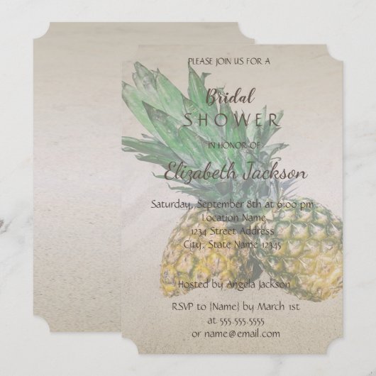 Strand Huwelijk Ananas Bruidsfeest Kaart (Voorkant / Achterkant)