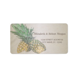 Strand Huwelijk Ananas Huwelijkslabel Etiket