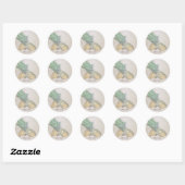 Strand Huwelijk Ananas Ronde Sticker (Vel)