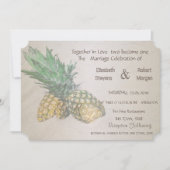Strand Huwelijk Ananas Uitnodiging (Voorkant)