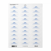 Strand Huwelijk Blauwwitte Aangepaste Adressticker Etiket (Full Sheet)