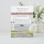 Strand Huwelijk Bloem Reception Kaart (Staand voorkant)