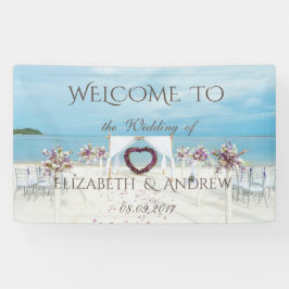 Strand Huwelijk , Bloemen , Oceaan Huwelijksbanner Spandoek