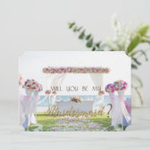 Strand Huwelijk,Bloemstuk Bruidsmeisje Kaart (Staand voorkant)