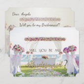 Strand Huwelijk,Bloemstuk Bruidsmeisje Kaart (Voorkant / Achterkant)