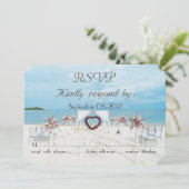 Strand Huwelijk Bloemstuk RSVP Kaart (Staand voorkant)