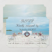 Strand Huwelijk Bloemstuk RSVP Kaart (Voorkant / Achterkant)