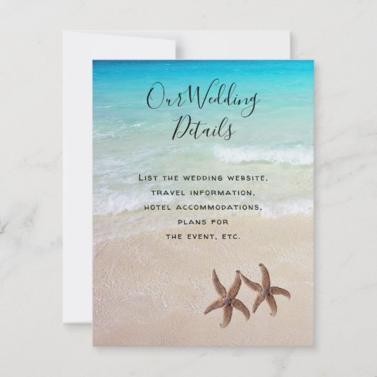 Strand Huwelijk Details Starfish Scene Kaart (Voorkant)