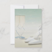 Strand Huwelijk, Glas, Hoge Hakken Receptie Kaart (Achterkant)