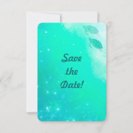Strand Huwelijk Modern Oceaan Mystieke Zeeschildpa Save The Date