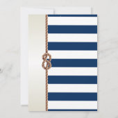 Strand Huwelijk Navy Touw,Gestreept Save The Date (Achterkant)