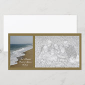 Strand Huwelijk Net Getrouwd Aankondiging (Voorkant / Achterkant)