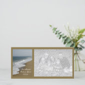 Strand Huwelijk Net Getrouwd Aankondiging (Staand voorkant)