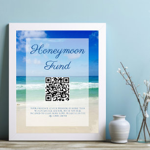 Strand Huwelijk Oceaan Golven Foto Honeymoon Fonds Poster